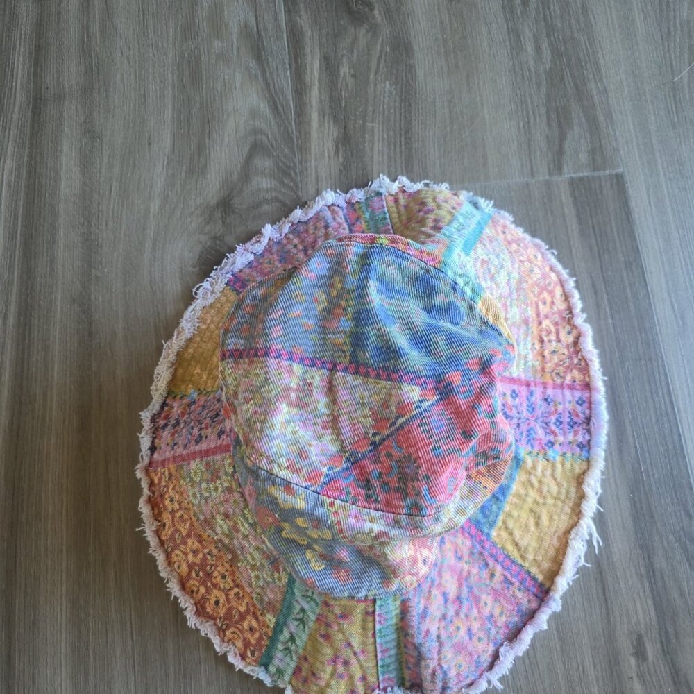 Natural Life Patchwork Boho Canvas Bucket Hat Adjustable Multicolor - Picture 2 of 7